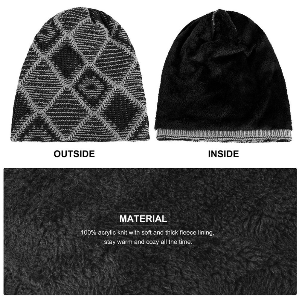 Beanie Hat Knit Hat Winter Skull Wool Hat - Picture 3 of 5
